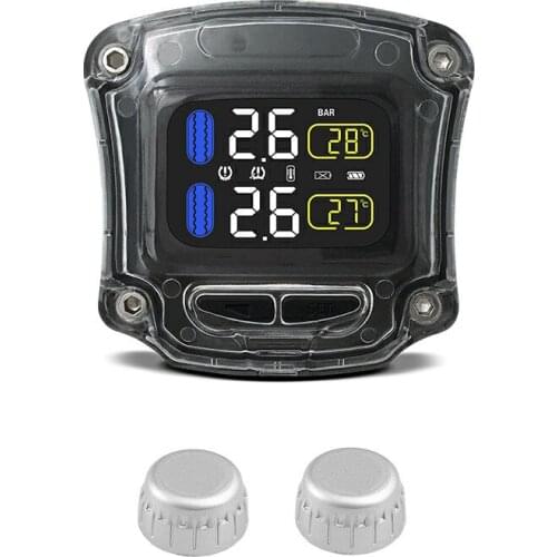 Motorcycle Tire Pressure Monitoring System TPMS with 2 Sensor for Motor Bike Car Styling