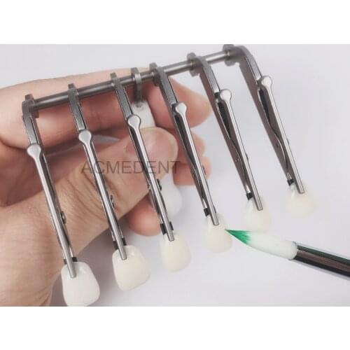 Dental Stainless Steel Aesthetic Crown Veneer Denture Holder Porcelain Tools Clamp Forceps