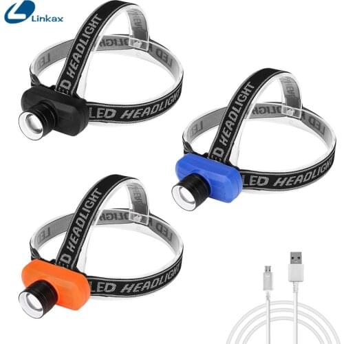 Q5 led headlamp portable XPE head light built-in battery usb rechargeable waterproof convex lens outdoor camping light 3 colors