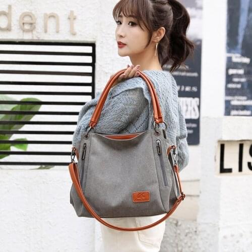 GOPLUS Vintage Canvas Womens Bag 2021 Fashion Large Capacity Totes Ladies Purses Crossbody Travel Shoulder Bags Armpit Bag