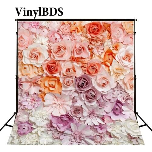 VinylBDS 3D Paper Flower Photographer Background Romantic Indoor Wedding Backdrops Children Portrait Backdrop for Photo Studio