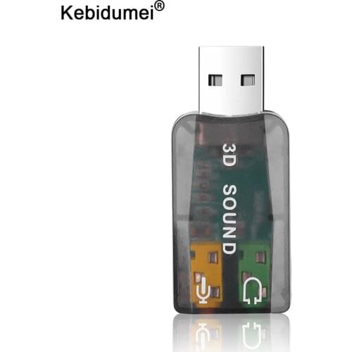 3D Sound Card External USB To 3.5mm Mic Headphone Jack Stereo Headset Audio Adapter Mini Speaker Interface For Laptop Pc