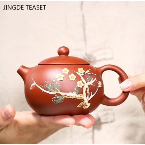 Yixing Xishi Tea Pot Classic Purple Clay Teapots Handmade beauty kettle Chinese Teaware Dahongpao Customized Authentic 220ml