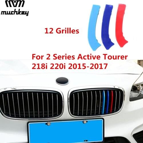 Front Grille Trim Grills Cover Performance Sticker For BMW 2 Series Active Tourer 218i 220i 2015 2016 2017 3D Styling 12 Grilles