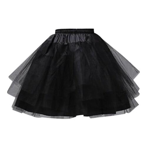 Women Women Girls Solid Color Ballet Tulle Short Crinoline Petticoat Multi Layered Ball Gown Lolita Underskirt Elastic Waistband