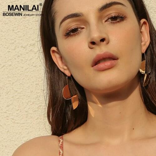 MANILAI Simple Design Warp Bright Alloy Stud Earrings Fashion Jewelry Vintage Windmill Punk Earrings For Women Brincos