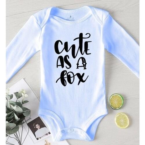 Winter Rompers for Babies Cute As A Fox Printing Newborn Baby Boy Winter Clothes Kids Outfit Toddler Girls Autumn Jumpsuits