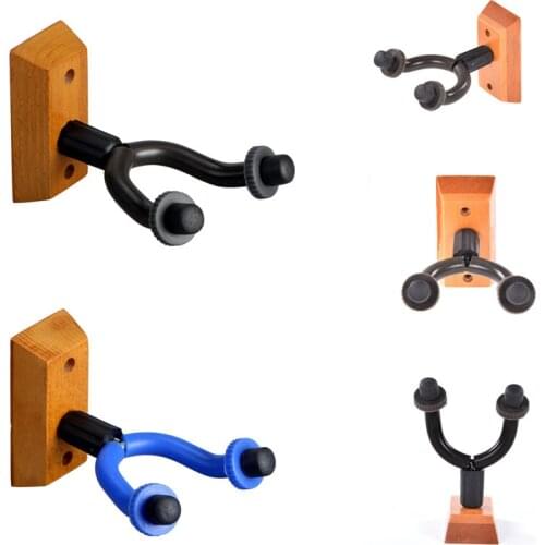 1 pcs Wooden Guitar Wall Hanging Guitar Hook Padded Instrument Storage Holder for Music Band Performance