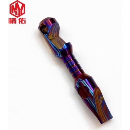1 PC Titanium Alloy Damascus Crowbar EDC Bottle Opener Portable Self-defense Crowbar Outdoor Multifunctional Accessories