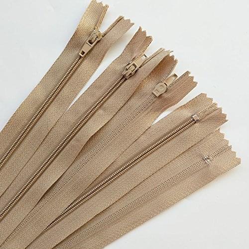10pcs brown color 3# 15/20/25/30/40CM Closed Nylon Coil Zippers Tailor Sewing Craft