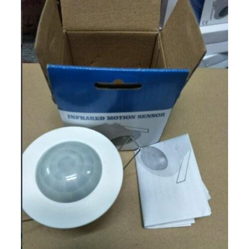 100pcs fast shipping 50Hz 220-240v 360 Degree Security PIR Motion Movement Sensor Detector Switch