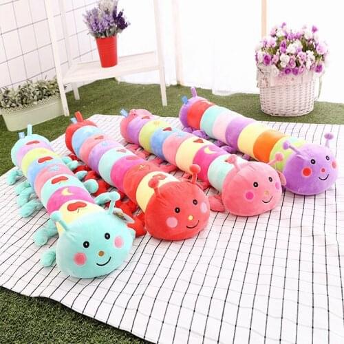 150cm Colorful Caterpillar Stuffed Toy Plush Kids Toys For Children Soft Plush Pillow Doll Toy Peluche Cushion New Gifts Bug