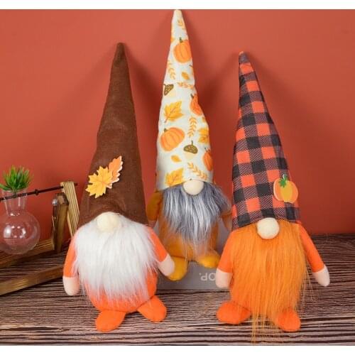 2021 Halloween Long Hat Dwarf Doll Creative Faceless Doll Home Decoration Desktop Ornaments Fall Harvest Party Decor Kids Gifts