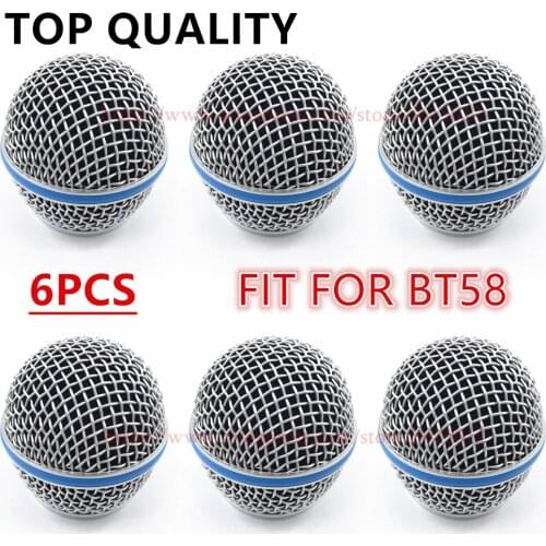 6PCS Replacement Professional Ball Head Mesh Microphone Grille Fits For Shure BETA58 BETA58A SM58 SM58S SM58LC