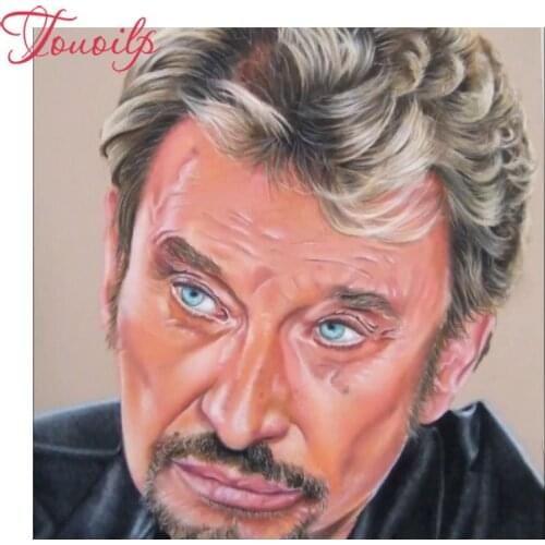 TOUOILP 5d diy diamond painting johnny hallyday square&round full of diamond embroidery mosaic rhinestone home decor