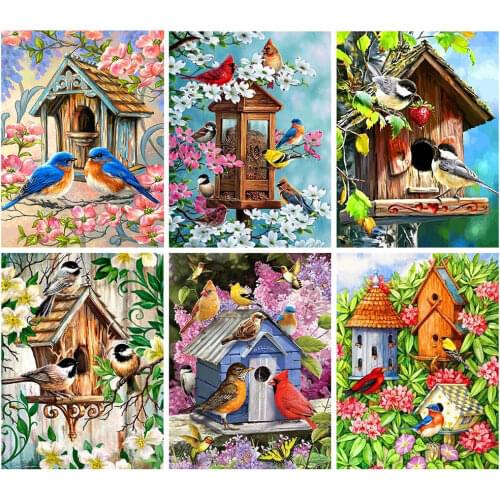 5D DIY Diamond Painting Bird Animal House Diamond Embroidery Decorative Paintings Cross Stitch Kits Handicraft Needlework Art