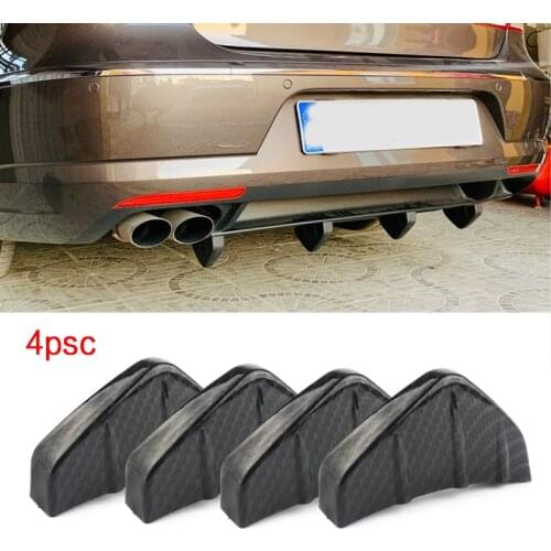 4pcs PVC Car Rear Bumper Diffuser Scratch Protector Cover Molding Trim Decals Auto Accessories universal-Styling