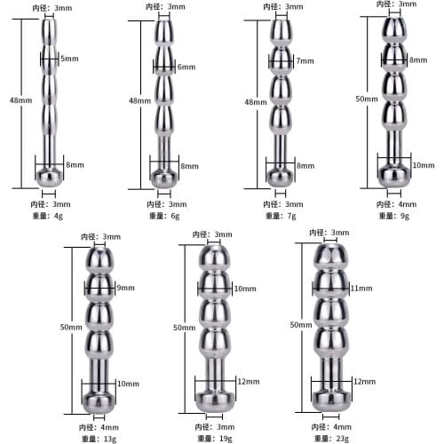 Stainless Steel Hollow Urethral Plug Sounding Rod Penis Plug Beads Urethral Dilators Catheter Adult Sex Toys For Man Penis Wand