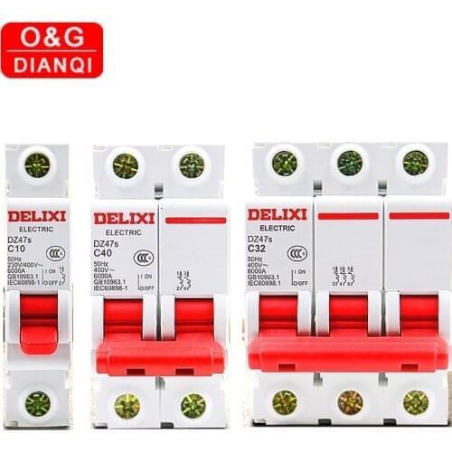 DELIXI Vacuum Circuit Breaker 1P 2P 3P 4P 230V 400V 1A 2A 3A 4A 6A 10A 16A 20A 25A 32A 40A 50A 63A 80A 100A 125A