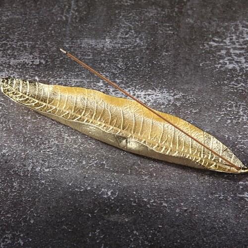 Classic Gold Leaf Backflow Burner Incense Burner Sandalwood Aromatherapy Furnace Desktop Lucky Ornaments Elegant Decorative