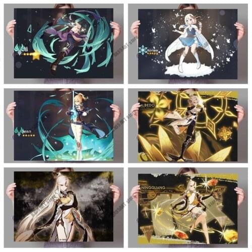 Genshin Impact Canvas Painting Wall Art Anime Game Posters and Prints Wall Decor Room Decor Pictures for Kids Home Decoration