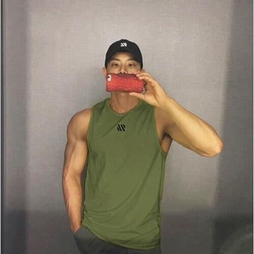 2021 Summer Mens Gym Fitness Basketball Vest Quick-Drying Sports Jogging Tide Brand Fashion Navy Army Green Mesh Top