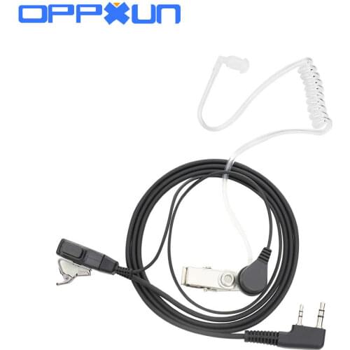 OPPXUN Earpiece Headset Anti-noise 2 Pin Covert Acoustic Tube Mic Microphone Speaker For Radio Baofeng Kenwood K head general