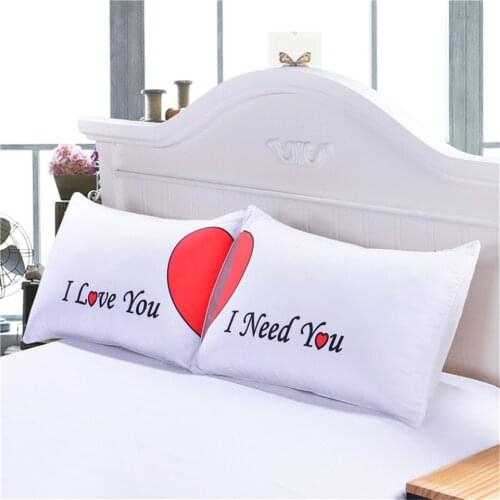 Print Love Mr Mrs Double Bed Pillowcase Rectangle 48*74cm Pillowcase Couple Wedding Bed Home Living Room Decorative Pillow Cover