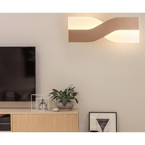 Nordic Modern Sconce Light LED Rotatable Painted Wall Lamp Bedside Bedroom Living Room Study White/Black/Golden