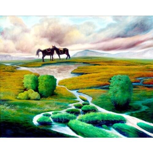 New Embroidery Counted Cross Stitch Kits Needlework - Crafts 14 ct DMC DIY Arts Handmade Decor -Horse walking