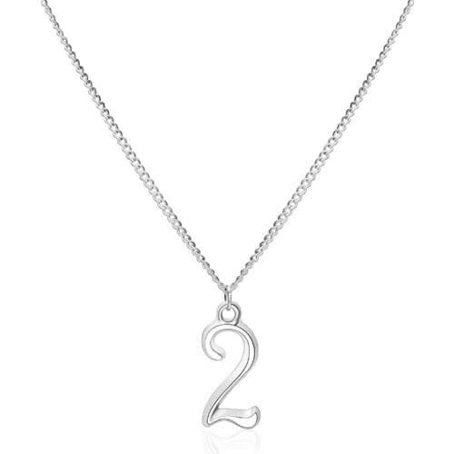 Gift Digital 2 Roman Arabic Numeral Sign time chain Necklace Numbers name symbol Logo Family Friend Birthday date Jewelry