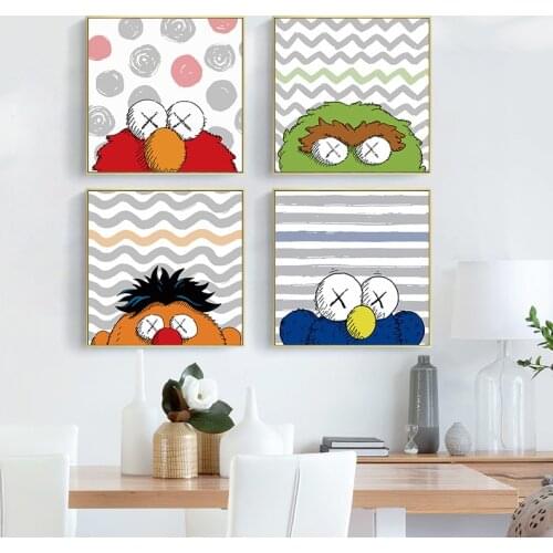 Simple and modern Nordic cartoon clothing shop porch living room murals poster print canvas decorative picture