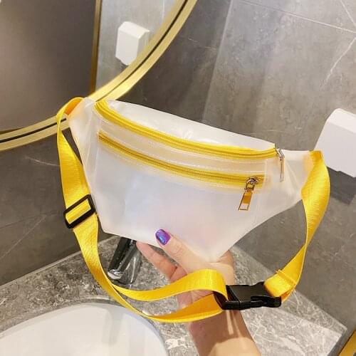 Women Waist Bag Transparent pack Purse Casual Large Phone Belt Bag Pouch Travel Phone Bag Fanny Banana Bag Hip Pockets