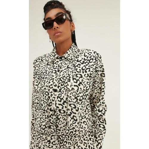 Leopard Patterned Shirt with Pockets Black Cargo shirt 2021 New Womens Shirt Blouse Female Spring Summer Autumn Hot selling womens fashion casual. Clothes Streetwear high fashion