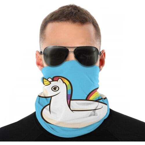 Unicorn Float Scarf Half Face Mask Unisex Halloween Neck Gaiter Balaclava Bandana Windproof Headband Cycling Hiking
