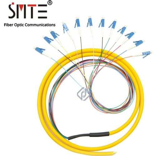 SMTE 12 Core Pigtail Fiber Optic LC/UPC Patch Cord 0.9mm 1~2 Meters Cable ODF Fiber Jumper Simplex FTTH