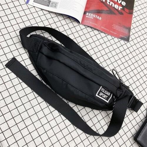 Sports Waist Bag Men Leather Black Phone Pouch Unisex Crossbody Bag Men Chest Bags Male Belt Waist Pack Fashion Fanny Pack