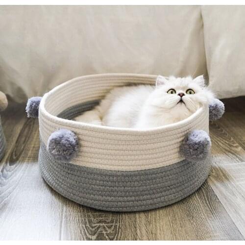 Woven cat litter cat bed cat house villa small dog kennel pet supplies