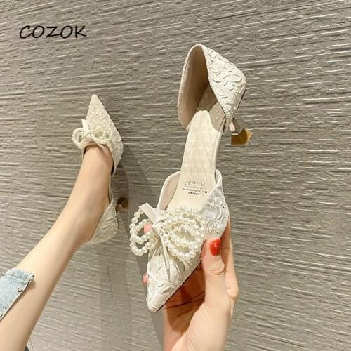 Womens Shoes Pearl Party Night 2021 Fashion Sexy High Heels Pumps OL Elegant Shoes Women