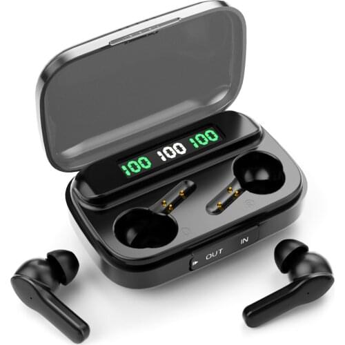 TWS-209 Bluetooth 5.1 Earphones Stereo Sound Noise Reduction Waterproof Earbuds with Digital Display Touch-Control Headphones