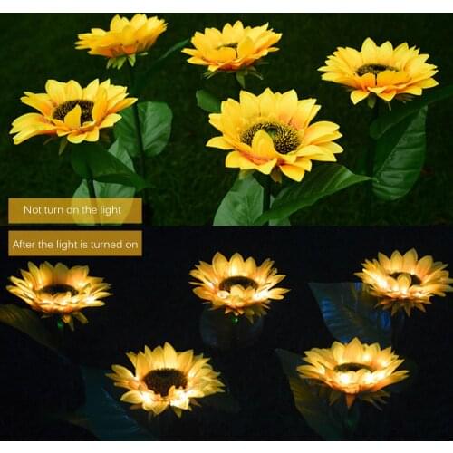 2 Packs Solar Light Outdoor Solar Garden Light Solar Sunflower Stake Light For Garden Patio Lawn Backyard Decoration Solar Lamp