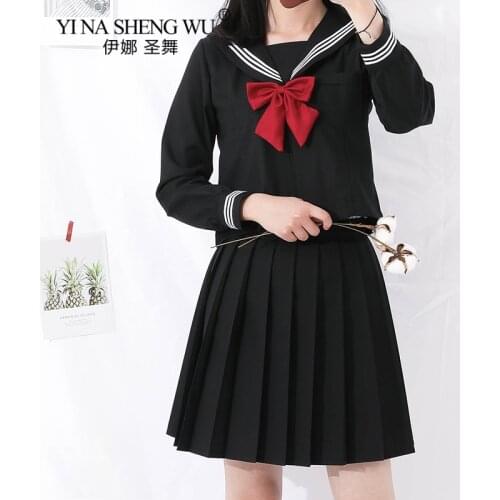 Girl JK Uniform Japanese Kansai Sailor Suit School Uniform Cosplay Student Jk Academy Students Version Sailor Pleated Skirt Suit