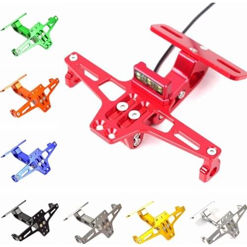 Universal CNC Motorcycle Adjustable Angle Aluminum License Number Plate Frame Holder Bracket For Honda MSX125 YAMAHA BWS R25 R3