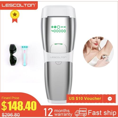 LESCOLTON IPL Hair Removal Device For Women Sapphire Laser Epilator with Skin Tone Auto Recognition Permanent Hair Remover T021C
