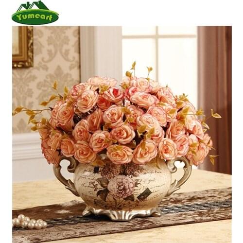 YUMEART DIY Diamond Painting Flowers In A Vase Diamond Embroidery Cross Stitch Pattern Kit Rhinestones Pasted House Needlework
