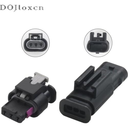1 Set 3 Pin AMP Electronic Automotive Waterproof Connector 1718653-1 For VW Audi 4F0973703A /4F0973703