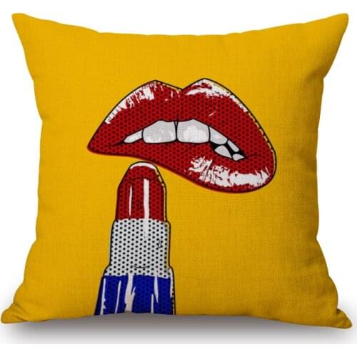 1piece 45x45cm Decorative Sofa Bed Home Decoration Pillow Case Cushion Cover home decor Lips Pattern Modern Pop Casual Design