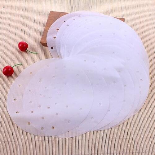 100pcs Airfryer Accessories Non-stick Parchment Paper Steamer Pad Perforated Barbecue Food Mat Kitchen Baking papier cuisson
