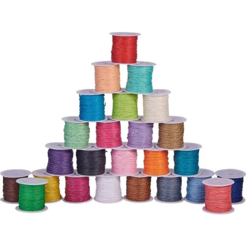 100yard/roll Waxed Thread Cotton Cord 1mm 1.5mm String Strap Fabric Jewelry Findings Fit DIY Bracelet Necklaces Making Accessory