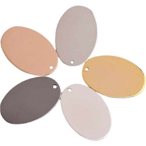 17.6*26.8mm Brass Multicolor Single Hole Oval Solid Metal Sheet Making Popular Necklace Earrings Jewelry Components